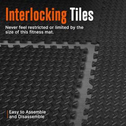 SQUATZ Thick Puzzle Exercise Mat, 6 Pcs EVA Foam Interlocking Tiles Protective Flooring for Gym Equipment and Cushion for Workouts, Durable Non-Skid Texture, Easy to Assemble, Black image 4