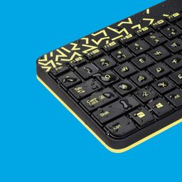 Logitech MK240 Nano Wireless USB Keyboard and Mouse Set, 12 Function Keys 2.4GHz Wireless, 1000DPI, Spill-Resistant Design, PC/Mac, Black/Chartreuse Yellow image 4