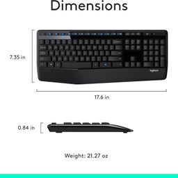 Logitech MK345 Wireless Keyboard and Mouse Set Full-Sized Keyboard with Palm Rest and Comfortable Right-Handed Mouse, 2.4 GHz Wireless USB Receiver, Compatible with PC, Laptop - Black image 2