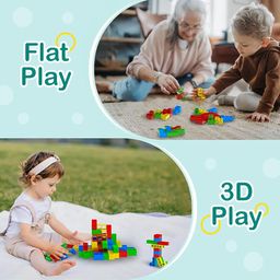 Tygatec 32 Pcs The Original Tetra Tower Stacking Blocks Balance Game, Family Board Games for Kids & Adults-Balancing Stacking Toys Building Blocks for Parties, Travel Multi-Colored image 3