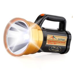 DOCOSS 50 W Long 1 km Range Water Resistance Ultra Bright Rechargeable LED Torch Lights with 6000 mAh /7-14 Hours High Battery Black, Black, 2000 Lumens image 1