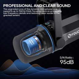 FDUCE SL40+ Dynamic Podcast Microphone,USB/XLR Microphone kit for podcasting,Gaming&Streaming,Boom Arm Stand Dynamic Mic,Built-in Headphone Output,Mute Button,gain Button image 2