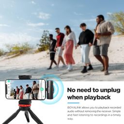 Boya BOYALINK Wireless Microphone for iPhone/Android/Camera/DSLR Vlogging, All-in-One Dual Wireless Noise Cancellation Mic System with 100m Range, Charging Case with 30H Battery Backup for Youtubers image 5