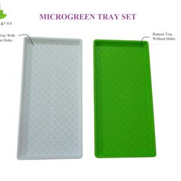 Microgreen Growing Tray Set – 2 Trays with Drainage Holes and 2 Without, BPA-Free, Reusable, Ideal for Seed Starting and Wheatgrass Cultivation [ 2Sets of 4pcs.] image 3