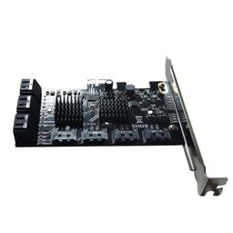 Echocart Lifestyle 10Ports 6Gbps PCI Express PCI-E to SATA3.0 Expansion Card 8X 16X for Linux image 3