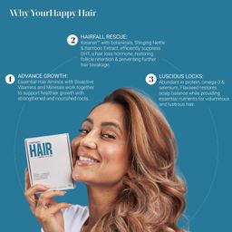 YourHappyLife Hair Capsules with Keranat™, Biotin (10,000mcg), Hair Aminos, DHT Blockers | Dual Action Capsules for Healthy Hair Growth, Reduced Hair Fall & Breakage, Shine & Lustre, 30 Capsules. image 5