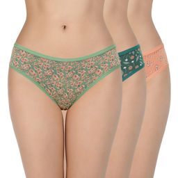 amante Print Low Rise Three-Fourth Coverage Bikini Panties (Pack of 3) image 1