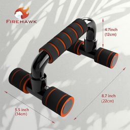 Firehawk Push Up Bar Stand for Gym & Home Exercise, Dips/Push Up Stand for Men & Women. Useful in Chest & Arm Workout (Orange Color) image 2