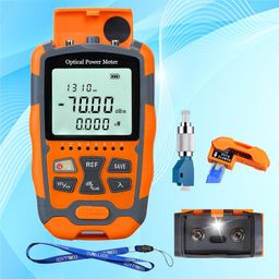 xunsomten Xunsomten-1pcs 4 in 1 Function 30km VFL Visual Fault Locator & OPM Portable Optical Power Meter (FC/SC/ST) & RJ45 Network Test & LED Lighting, Portable Fiber Optic Tester image 1