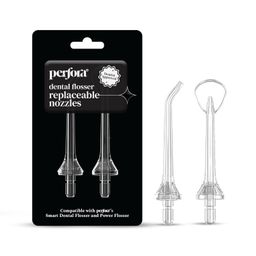 Perfora Dental Water Flosser Replaceable Nozzle | Flosser for Teeth, IPX7 Waterproof | Pack Of 2 - Standard Jet Tip & Tongue Scraper Tip | Compatible With Perfora Power & Smart Dental Flosser image 1