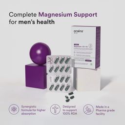 Origins Nutra Magnesium Supplement for Men | 5 Magnesium Salts, Vitamin K2-7, and Vitashine D3 for Muscle Health and Migraine Relief | GMP Certified, 56 Veg Capsules (Pack of 1) image 3