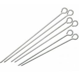 Dynore Stainless Steel Barbeque Rods (Skewers),Kebab Grilling,Tools for Home Party Picnic Skewers Set of 6 - (10 inch) image 1