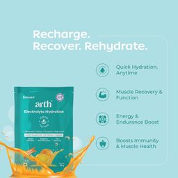 Arth Electrolyte Hydration | Rapid Isotonic Electrolytes Powder for Women | 20g x 20 Sachets | Orange Flavor | Energy Boosters | Reduces Cramps & Fatigue | Electrolytes No Added Sugar | Caffeine-Free image 3