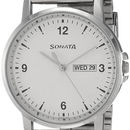 sonata Essentials Analog White Dial Men's Watch-NL77083SM01/NP77083SM01 image 1