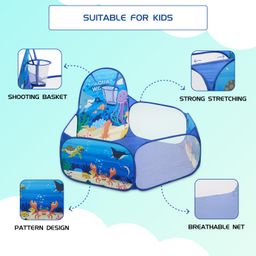 Amazon Brand - Jam & Honey Kid Aquatic Ball Pool, Ball Pit Structure (with 30 Balls) Multicolour image 5