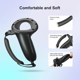 Careflection Controller Grips Compatible with Meta/Oculus Quest 3 Accessories, Silicone Non-Slip Handle Cover with Adjustable Thickening Soft Hand Strap, VR 3 Controllers Covers Protector(1 Pair) image 2