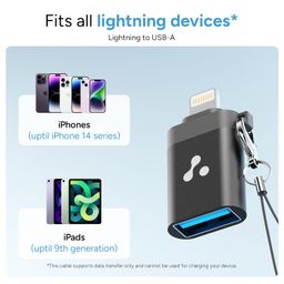 AMBRANE Lightning to USB 3.0 OTG for iPhone/iPad OTG Connector Extender Convertor for All iOS Devices, USB Female Support Connect USB Flash Drive, Keyboard, Mouse (AOTG LA1 Grey) image 3