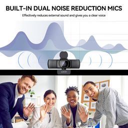 Autofocus 1080P Webcam with Privacy Cover, AUSDOM AF640 Full HD Business Web Camera with Dual Noise Reduction Microphones, 90° Wide-Angle View for Desktop/Laptop/Mac, Work with Skype/Twitch/WebEx/Lync image 3