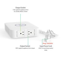 umi 200W Step Down 220V to 110V Voltage Converter for US Appliances used in India with Toroidal transformer, Can Not Work with 100-120V Appliance Over 200W image 4