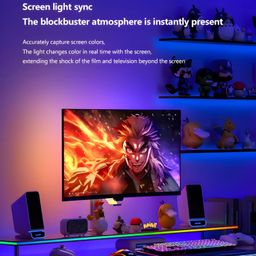 MITSUKO Phantom G1 Monitor Gaming Light RGBIC LED Backlight for Upto 40 Inch PC,Smart Ambiance Gradient Lightstrip for Monitors with Color Matching,Curved Monitors Compatible (Below 32"),Multicolor image 3