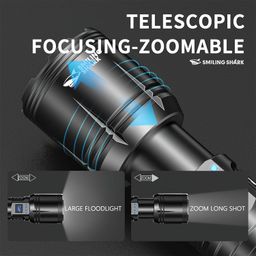 ZOTIMO Kisan LED Torch Light High Power Rechargeable Flashlight | Powerful, Portable, Heavy Duty, Zoomable Torchlight High Power | Ideal for Camping and Emergency Situations image 3