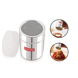 HAZEL Stainless Steel Powder Shaker with ABS Lid | 310 ML Rust-Proof Dredger | for Sugar, Flour, Spices, Cocoa, and More image 5