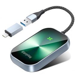 xintuo 2-in-1 Wireless CarPlay Adapter Android Auto Adapter, Convert Wired to Wireless CarPlay Dongle, Plug & Play USB Adapter for Cars, Seamless Control Adapter for iOS 10+/ Android 11+ (Green) image 1