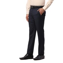park avenue Men's Structure Pattern Polyester Blend Flat Front Regular Fit Formal Trouser image 3