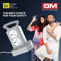 gm G-Hoop 9+1 Surge Protector Power Strip with 9 Sockets & 1 USB Port | Multi-Socket Extension Board for Home & Office | Overload Protection, Durable Design, Compact & Safe image 3