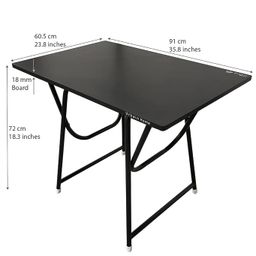 Urbain Home Folding Study Table, Multipurpose Foldable and Portable Computer Desk, Big Size Laptop Table, Home Office Table, 2 Seater Folding Dinning Table (Dark Wenge) Engineered Wood image 3