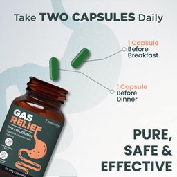 ZEROHARM Gas Relief Capsules | Helps in Reducing Acidity Recurrence With Digestive Enzymes, Pre-Probiotics & Triphala | Reduces Bloating, Flatulence & Enhances Digestion | 60 Capsules image 4