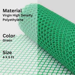 singhal Tree Guard Net, Garden Fencing Net Virgin HDPE, 4 Ft X 5 Ft, Green with 1 Cutter and 50 PVC Tags image 4