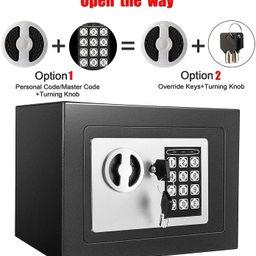 Antarkhoj Electronic Safe Box for Money with Digital Keypad & Keys Secure Locker/Box for Home and Office for Jewellery Money Valuables Safety Boxes Mini Fireproof Safe with Combination Lock image 4