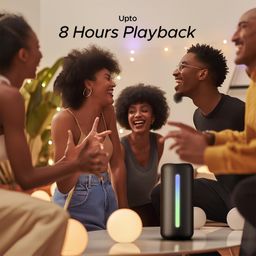 boAt Stone Spinx Pro Bluetooth Speaker with 20 W RMS Sound, Up to 8 hrs of Playtime, BTv5.0, Built-in Mic, RGB LEDs, TWS Feature, TF Card, AUX Port & USB Type-C Port(Midnight Black) image 3