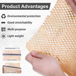 glun GLUN® Honeycomb Paper Roll is a sustainable and protective Packaging Solution, It is perfect for wrapping fragile items, lightweight, and recyclable, and it is ideal for shipping, storage. image 4