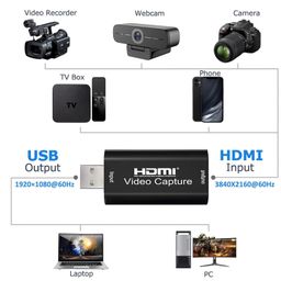 generic 4K HDMI Video Capture Card, Cam Link Card Game Capture Card Audio Capture Adapter HDMI to USB 2.0 Record Capture Device for Streaming, Live Broadcasting, Video Conference, Teaching, Gaming(Black) image 5