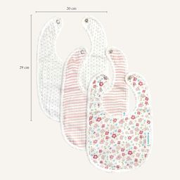 abracadabra Muslin Bibs with Adjustable Snap Button Closure, Super Absorbent, Soft, Comfortable & Lightweight, Set of 3 - Vintage Floral image 3