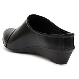 prekanzo Women's Formal Back Open Platform Wedge Heel Slip On Mule Shoes image 4