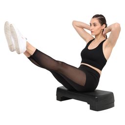 Burnlab Aerobic Stepper, Two Height Level Adjustments - 4 inches and 6 inches, Slip-Resistant & Shock Absorbing Platform for Extra-Durability (Black) image 3
