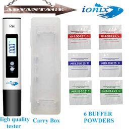 IONIX PH Meter for Water Testing, PH Meter with 6 Buffers Packets of 250 ml each, PH Tester for Water with Auto Calibration Mode, Automatic Temperature Compensation & Big Backlit LCD with Carry Box image 2