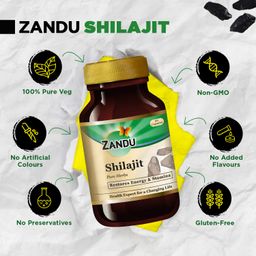 Zandu Shilajit Capsule, 60 capsules x Po2, Original and Pure Himalayan Shilajeet, Boosts Immunity, Strength and Stamina. image 4
