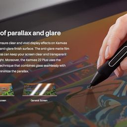 HUION Kamvas 22 Plus QLED Graphic Display Tablet with Full-Laminated Screen USB-C Connection 140% sRGB Tilt, 21.5 inch Drawing Art Tablet for Artist & Designer, Work with Mac, Windows, Linux & Android image 3