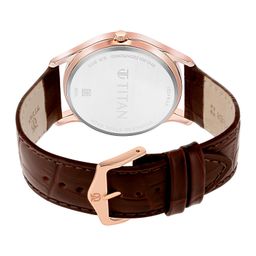 titan Analog with Day and Date White Dial Leather Strap Watch for Men-NS1824WL02/NT1824WL02 image 5
