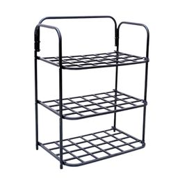 optifine Durable Plastic & Metal Shoe Rack - 3-Tier Stackable Organizer for Home, Closet & Entryway, Holds Up to 9 Pairs of Shoes, Easy Assembly, Space-Saving Design (3 Shelves) image 5