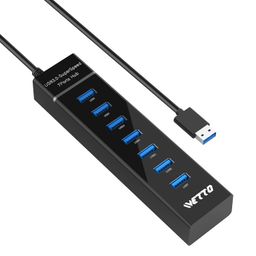 7-Port USB 3.0 Hub, IVETTO Data USB Hub Splitter with 3.3ft Long Cable for Laptop, PC, MacBook, Mac Pro, Mac Mini, iMac, Surface Pro and More image 1