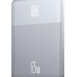 Baseus Blade2 12000mAh 65W Fast-Charging Power Bank – Ultra Slim with Digital Display, Dual Type-C PD Output – Horizon Silver (with 100W Type-C Cable) image 1