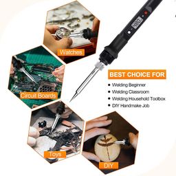 serplex Serplex® Soldering Iron Kit with 5 Different Soldering Tips, 80W/220V 200-500°C Temperature Adjustable Soldering Iron with LCD Digital Display Welding Tool Fast Heating Solder Iron image 5