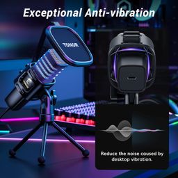 TONOR RGB USB Microphone, Cardioid Condenser Computer PC Mic with Tripod Stand, Pop Filter, Shock Mount for Gaming, Streaming, Podcasting, YouTube, Twitch, Compatible with Laptop Desktop,TC30 with RGB image 5