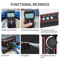 NOYAFA NF-8209S Network Cable Tester, Ethernet Cable Tester with PoE,NCV,Cable Length Test,Port Flashing,Multi-Function Trouble-Free Line Scan Mode,CAT5,CAT6 Line Tracer,LAN Network Cable Tracer Kits image 5