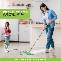 Scotch-Brite Multi-purpose Microfiber Flat Mop with 1 extra refill for Dry & Wet Cleaning, 360 degree Rotating head and Telescopic handle, suitable for Floor, Glass, Ceiling and Walls (Green) image 4